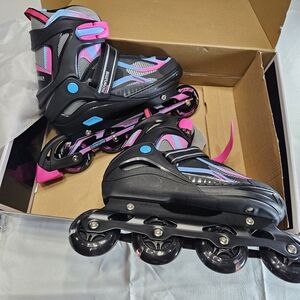 Sowume Adjustable Inline Skates w/ Light Up Wheels Youth & Adult Sz Large